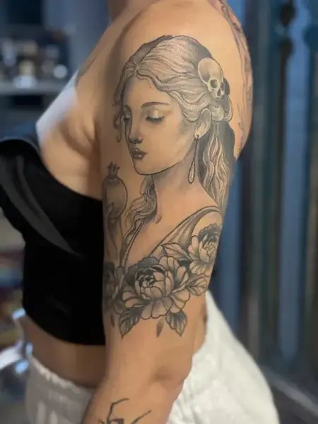 Neo-traditional tattoo by Caged Raven